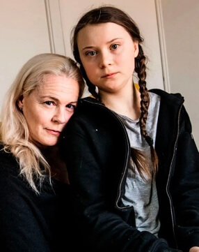 Svante Thunberg's daughter Greta Thunberg and Malena Ernman.
